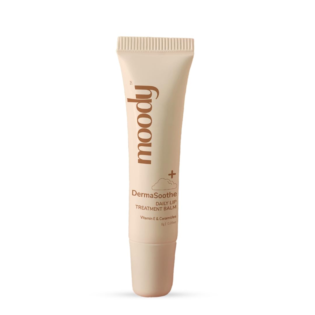 Moody Daily Lip Treatment Balm With Shea Butter & Vitamin E | Hydrating & Nourishing Ceramide Lip Balm For Chapped, Dark & Pigmented Lips | Intense Care | Suitable For All Skin Type, 8gm