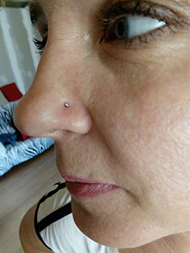 D.Bella Nose Rings 10Pcs 18G Nose Screw Rings Studs Surgical Steel Piercing Jewelry 2mm Clear CZ Silver - Thumbnail 7
