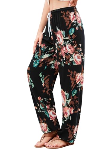 QIANXIZHAN, Haremshose für Damen, Hippie-Palazzo-Hose, Boho-Jogger, Yoga-Kleidung mit Taschen, M QIANXIZHAN, Haremshose für Damen, Hippie-Palazzo-Hose, Boho-Jogger, Yoga-Kleidung mit Taschen, M