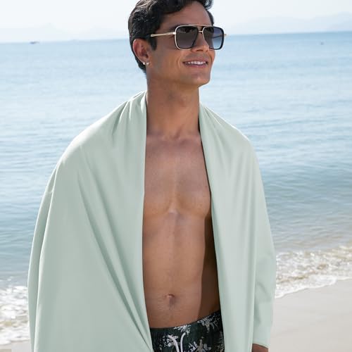 Image of Rainleaf Microfiber Towel Perfect Travel & Gym & Camping Towel. Quick Dry - Super Absorbent - Ultra Compact - Lightweight. Suitable for Trip, Beach, Shower, Backpacking, Pool