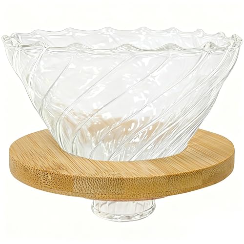 Gute Glass Pour Over Coffee Dripper with Bamboo Stand & Handle,1-4 Cups