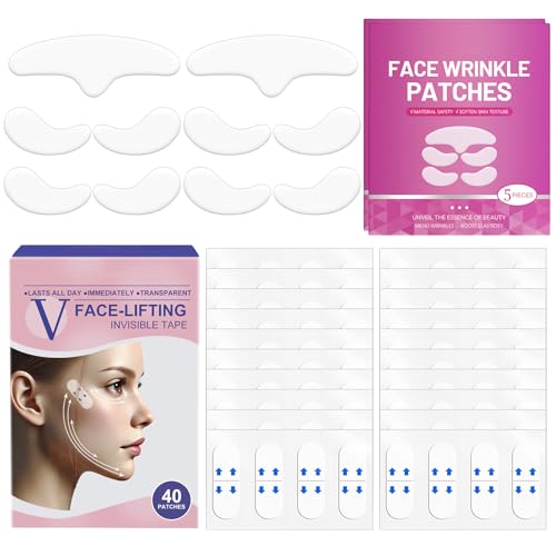 50 Pcs Cerotti Antirughe,Cerotti Rughe Viso,Patch Antirughe,Nastri per Il Viso