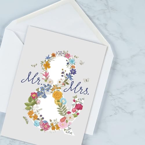 image for Current Vintage Floral Wedding Congratulations Cards - Set of 8 (4 des