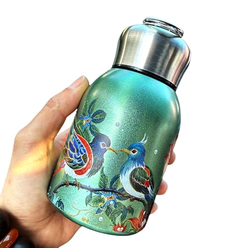 Benjiu 300ml ステンレス水筒 おしゃれな魔法瓶 軽量 小型 真空断熱 男女兼用マイボトル 保温・保冷機能付き 洗いやすい 漏れないデザイン アウトドア 日常使いに最適 可愛 いミニ水筒 直飲み対応 (C)