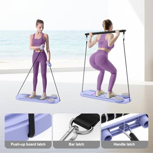 Pilates Board - 2026 Updated Pilates Reformer Machine Set, Multi-Purpose Foldable Pilates Reformer Board for Home, 6 in 1 Pilates Sliding Board (Purple) by Lpter - Image 6