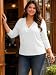 Bliwov Women’s 3/4 Sleeve V Neck Tops Loose Fit T Shirts Casual Work Blouses 2026 Spring Soft Basic Tees Summer Outfits White