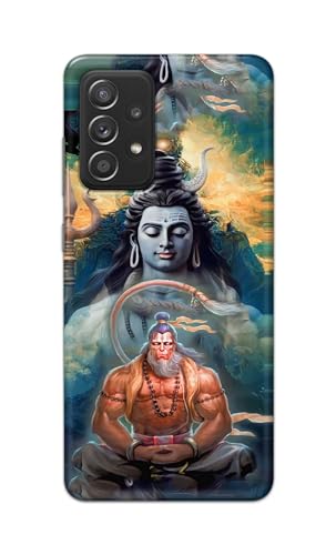Image of PRINTFIDAA Printed Hard Back Cover Case for Samsung Galaxy A52 | A52 5G | Samsung Galaxy A52s 5G Back Cover (Lord Shiva and Hanuma) -112