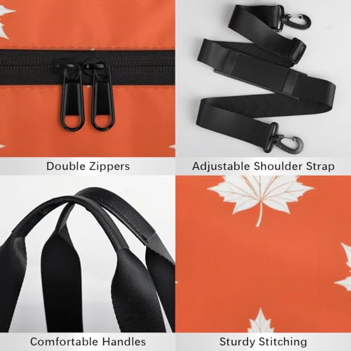 Lightweight Travel Duffle Bag Maple Leaf Print Gym Bag for Women Men Stylish Small Duffle Bag for Fitness Yoga Travel Overnight Sport4