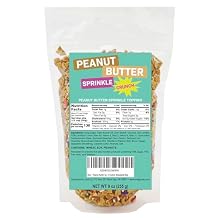 Peanut Butter Sprinkle Crunch Topping Crunch Coat Ice Cream Topping, Dessert Topping 9 Ounce Resealable Bag