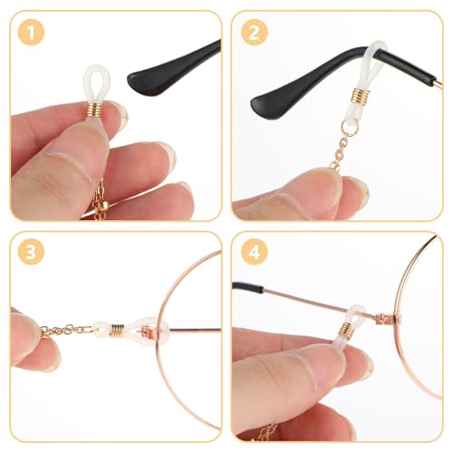 Image of Butterfly Spectacle Chain With Silicone Loops, Yellow, 1 Piece