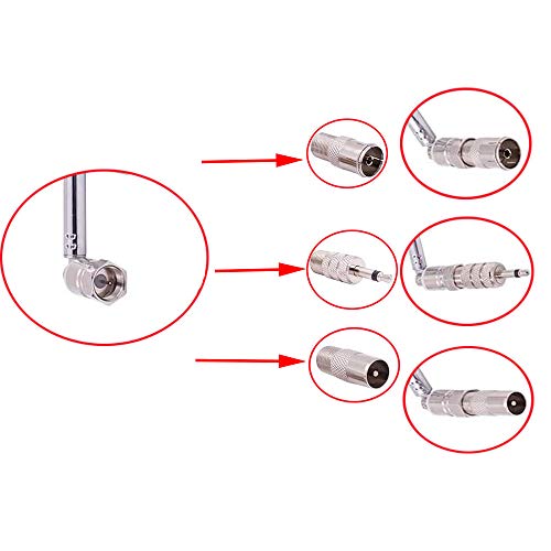 RUNCCI-YUN DAB FM UKW Radioantenne, Teleskopantenne, 7 Abschnitt Teleskopantenne AV-Receiver-Minisystem Ancable FM Innen Antenne Teleskopantenne, for TV FM AM Stereo Empfang