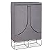 Produktbild WOLTU® SS5030 XXXL Deluxe Höhe 180 cm Kleiderschrank Stoff Regal, Garderobenschrank Campingschrank Faltschrank, Stoffkleiderschrank mit Kleiderstange mit Metallablagen, 118x46x180 cm(Grau)