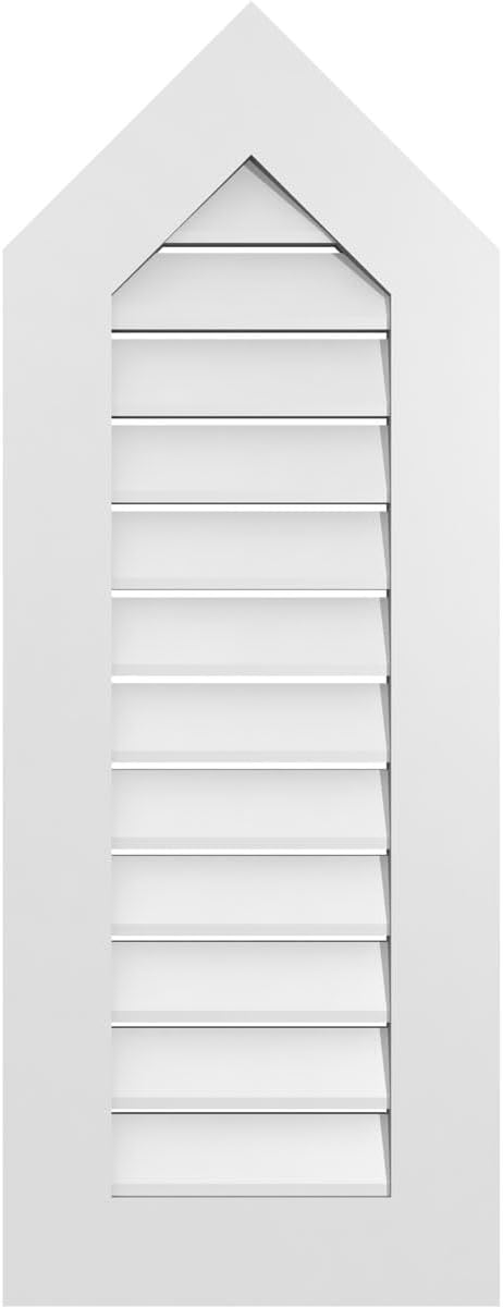 GVSPE16X4201SF-12 Peaked Top Standard Frame, Primed Tan Signature Series Surface Mount Gable Vents, 16-in. W x 42-in. H