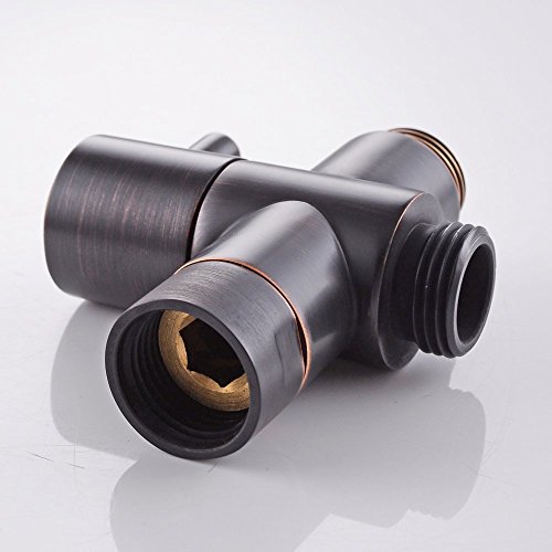Weirun Solid Brass Shower Arm Diverter Valve Bathroom Universal Shower System Component Replacement Part For Hand Held Showerhead And Fixed Spray Head,Oil Rubbed Bronze #TOP3