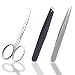 Tweezers Set Professional Stainless Steel Slant Flat Pointed Tip Precision Tweezers and Eyebrows Scissors,Perfect for Ingrown Hair Splinters Nose Hair and Eyebrows by Fairyland,Pack of 3