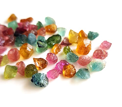 Multi Tourmaline Gemstone Loose Rough For Jewelry Making Free From 30 Pieces Size - 3-6 Mm Very Tiny Multi Tourmaline Raw Undrilled Loose Rough [Gsku-23] #TOP2