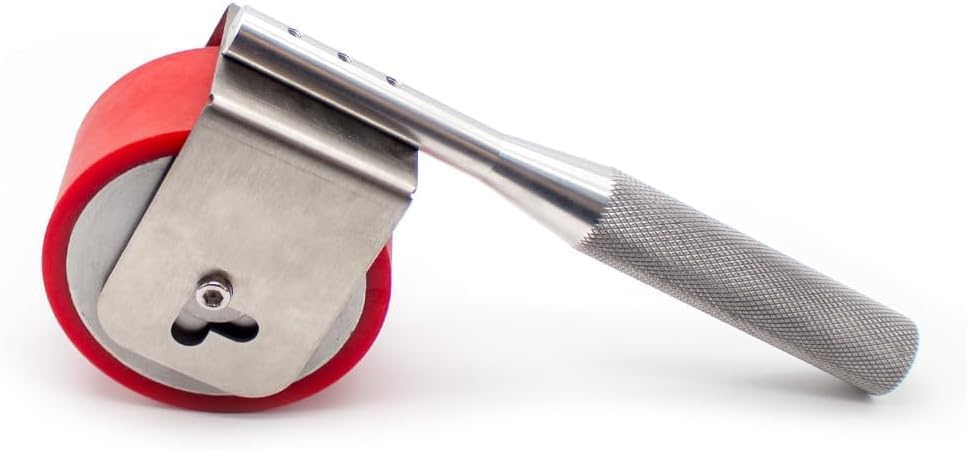 2kg Manual Roller Adhesive Test Tool with Stainless Steel Handle | 2000g Standard Load, Silicone Rollers, Double Bearings, 84mm Roller Diameter, Peel Strength Testing