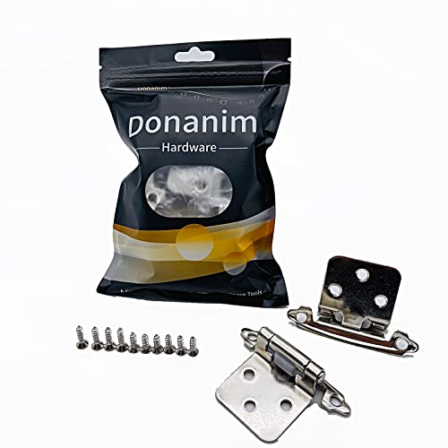 Satin Nickel Cabinet Overlay Hinges, 1/2'' Self Closing Kitchen Door Hinges For Cabinets,6 Pack(3 Pairs) #TOP1