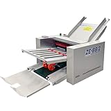 INTSUPERMAI 110V Automatic Paper Folding Machine, 2 Folding Plates, Multiple Forms, Max Speed 262ft/min, Z Fold Desktop Paper Folder for Manuals Document Business Letters