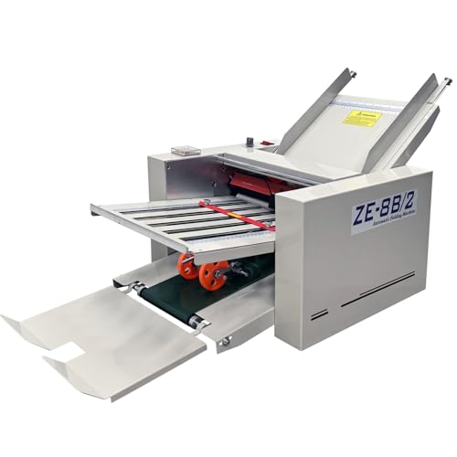 INTSUPERMAI 110V Automatic Paper Folding Machine, 2 Folding Plates, Multiple Forms, Max Speed 262ft/min, Z Fold Desktop Paper Folder for Manuals Document Business Letters