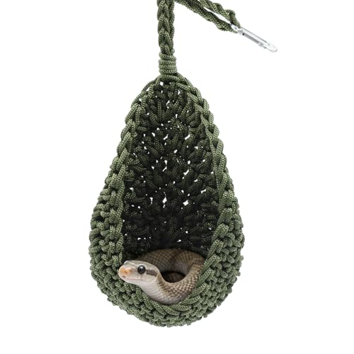Snake Tank Accessories Hanging Nylon Woven Hammock for Reptile Habitat Enrichment Accessories for Snake Gecko and Other Small Animals