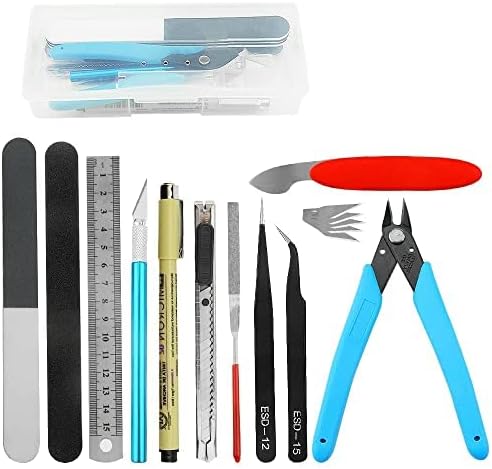 XINGYHENG Juego de herramientas básicas de modelador, 12 piezas, kit de herramientas de construcción de pasatiempos, kit de herramientas de