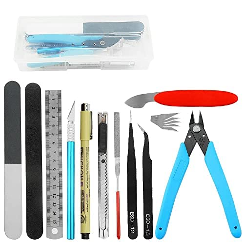 XINGYHENG 12Pcs Modeler Basic Tools Craft Set Gundam Model Tools Kit Hobby Building Tool Kit for Model Assemble Building Repairing and Fixing DIY Craft Kit