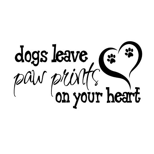 Dogs Leave Paw Prints On Your Heart Removable Vinyl Wall Decal Home Décor Art Sticker #TOP29