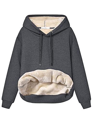 Fenclushy Womens Winter Hoodies Warm Fleece Sherpa Lined Pullover Hooded