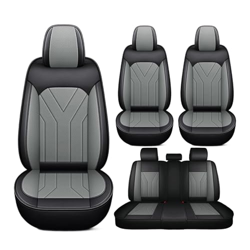 に適用トヨタ プリウス 60系 MXWH60 / MXWH65 2023年1月?車 シートカバー クッション 5人乗 レザー素材 全天候型 完全カバー シートカバー 防水 汚れ防止 滑り止め 耐摩耗性 通気性 快適に座る 取付簡単(灰黒)