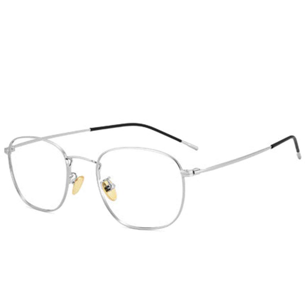 Anty-niebieskie komputerowe okulary do czytania Lekkie okulary do czytania Stylowa metalowa rama Męskie damskie okulary wspomagające wzrok (Color : Silver, Size : 3)