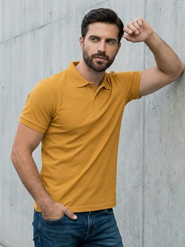 Image of XENOVAURBAN Cotton Polo t Shirt for Man | Regular Fit Solid Color Classic Cotton Polo T-Shirt with Collar for Men