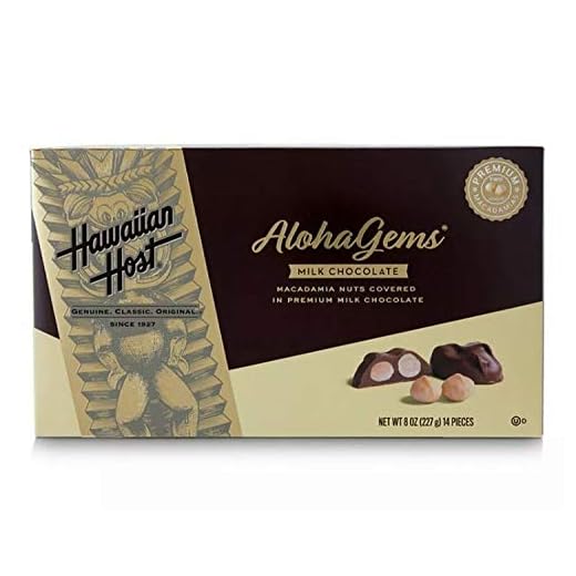 Hawaiian Host Aloha Gems Creamy Milk Chocolate Covered Macadamia Nuts, 8 oz. (3 Pack)
