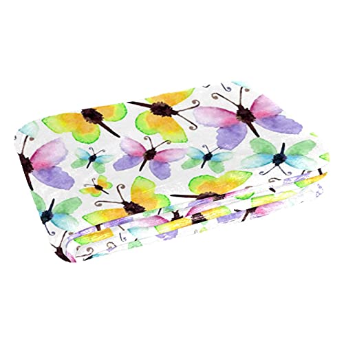 Couverture imprimée papillon aquarelle drap chaud lit canapé - 3