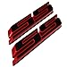 (Set of 2) Slant SS Grill Side Fender Trunk Emblem Badge Decal with Sticker for Chevy IMPALA COBALT Camaro 2010 2011 2012 2013 2014 2015 2016 2017 [red outlining black]