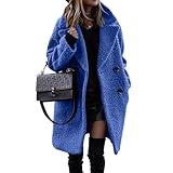 Cette veste sherpa pour femme de couleur unie est dotée d'un col à revers cranté et de manches longues, ce qui lui confère un style classique. Le tissu en fausse fourrure duveteuse, le double boutonnage et les poches latérales ajoutent des détails chics à ce vêtement d'hiver.