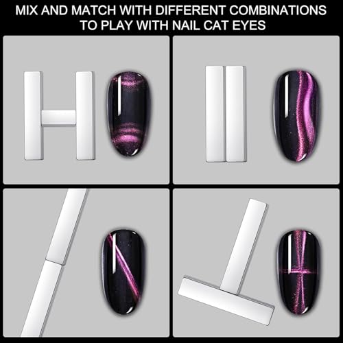 Image of THR3E STROKES Mini Nail Magnet Set, 4-PC Assembled Cat Eye Gel Nail Polish Magnet Tool for Cat Eye Nail Art Salon or Nail Art Lovers (4PCS MINI MAGNET)