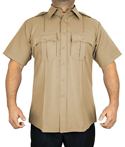 Image of First Class 100% Polyester Short & Long Sleeve Zippered Uniform Shirt 4 Pocket Hidden, Law Enforcement BDU Zipper Closure.