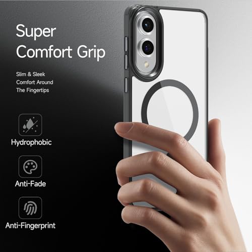Image of ShieldTech Transparent & Black Mobile Phone Case Cover for Samsung Galaxy S26 Edge 5G | Mag-Safe Compatible | Anti Yellow TPU | Shockproof Back Cover Case for Samsung Galaxy S26 Edge