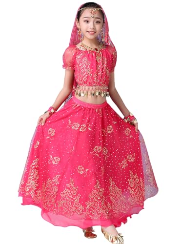 Disfraz de Danza Oriental para Niñas, Vestido Plisado 5 Piezas miniatura 3