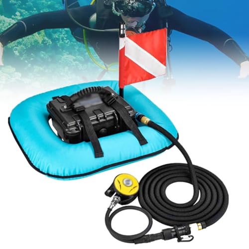 Cashwise Ventilador de Buceo, Tanque de Buceo Recargable con Manguera Desmontable y regulador de respiración, explora Profundidades de 9 m para Buceo recreativo y Pesca. Blue-2Battery