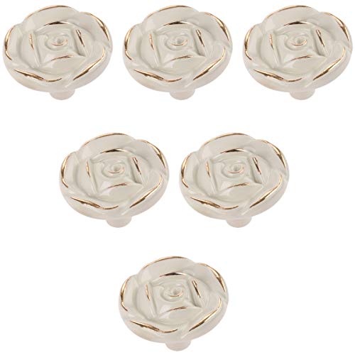 Poignées d'armoire blanches en alliage de zinc pour tiroir de cuisine lot de 6