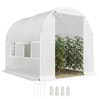 Outsunny serre tunnel 245 x 200 cm bâche PE 140 g/m²