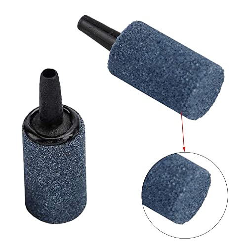 100 Pack 1 Inch Aquarium Air Stone, Cylinder Bubble Diffuser Aerator Stones Fish Tank Bubbler Pump Accessories for Hydroponics Grey (100 Pack)