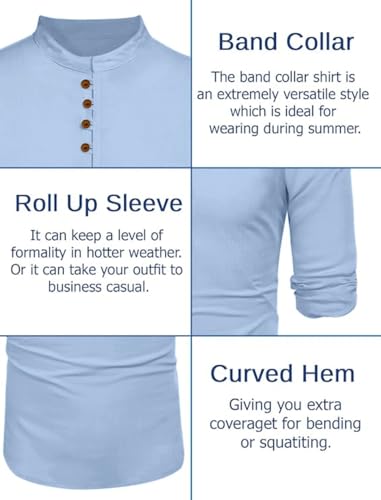 Image of Macsivo Men's Stylish Mandarin Collar Kurta | Casual Ethnic Fusion Shirt for Daily, Party & Travel | Full Sleeves | Cotton Blend Comfort Fit Short Kurta