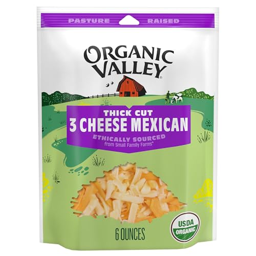 Organic Valley 3 Cheese Organic Thick Cut Shredded Mexican Cheese Blend, 6 oz