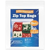 Reusable 8mil Heavy-Duty Zip Bag – 4x Thicker, Perfect for Food, Cakes, Tools & Accessories (6''x8'', Pack of 50)