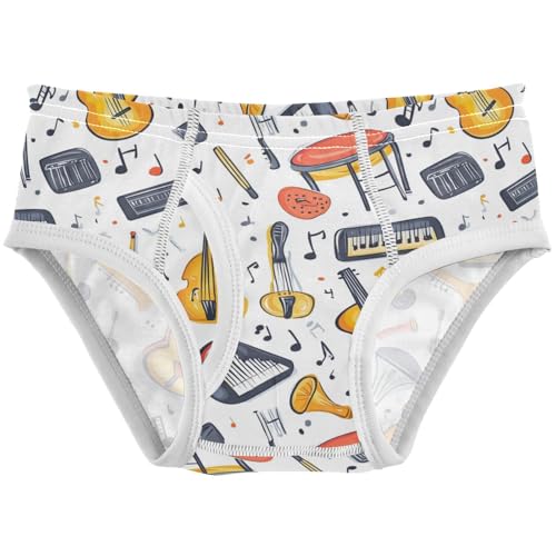 Pigsaly Boys' Underwear Musical Instruments Music Boys Briefs Cartoon Guitar Violin Toddler Underwear 3T Multicolor