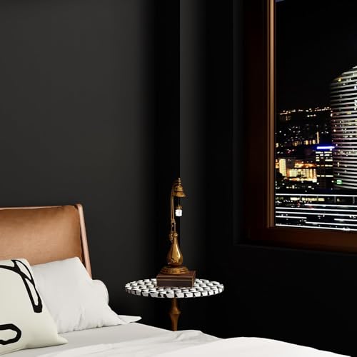 Image of Black Wallpaper Peel and Stick Contact Paper Matte Solid Textured Self Adhesive Removable Thick Vinyl Matte Wallpapaer Self Adheisve (61x244cm)