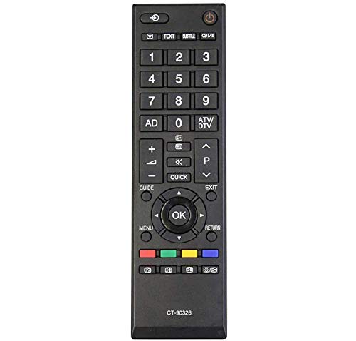 allimity Reemplace el control remoto CT-90326 Compatible con Toshiba 40LV675 40LV675D 40LV703G1 40LV733F 40LV733N 40LV833F 40LV833G 42HL833F 42HL833G 26EL933G 39L2337DB 40HL933G 40LV833N 40LV933G TV